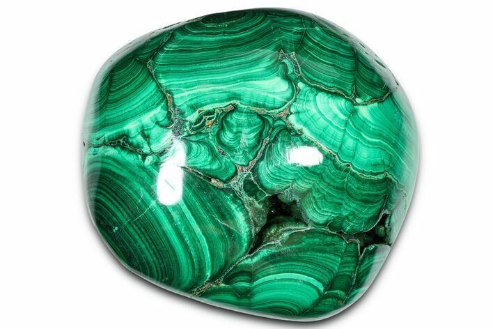 Flowery Polished Malachite Specimen - DR Congo #360900